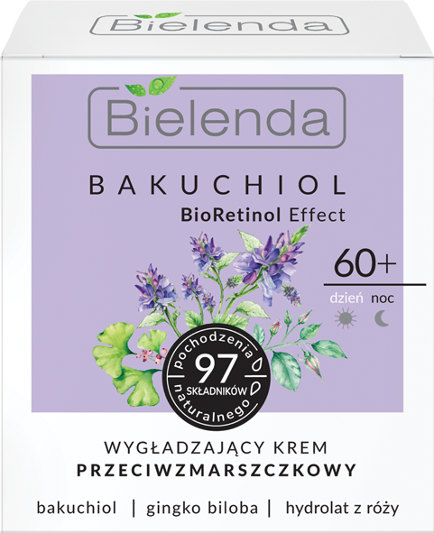 Bielenda Bakuchiol BioRetinol Wygładzający Krem Przeciwzmarszczkowy 60+ Dzień/Noc 50ml