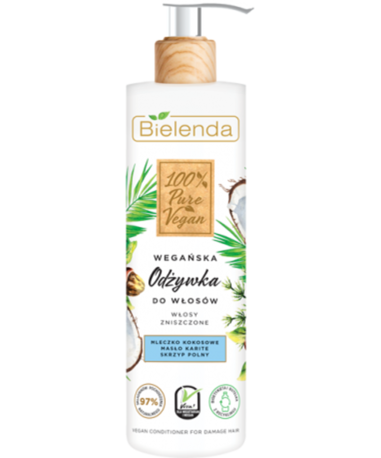 Bielenda 100% Pure Vegan Vegan Odżywka do włosów zniszczonych 240ml