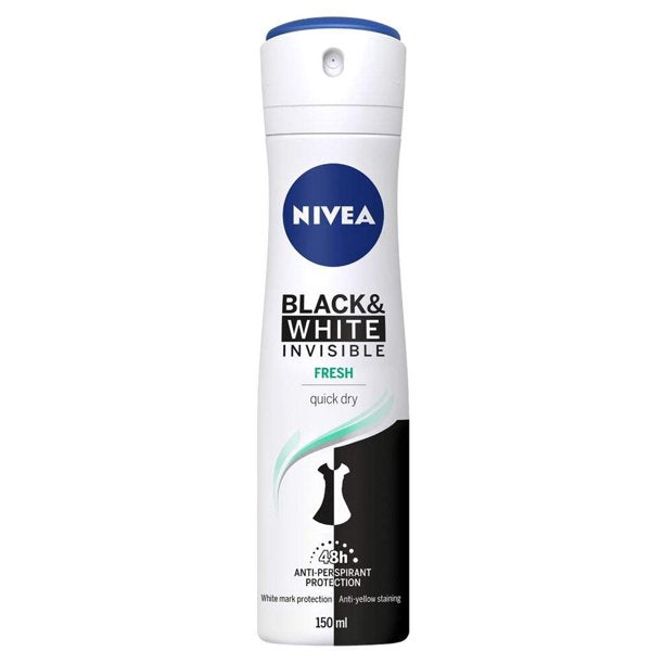 Nivea Invisible Black and White Fresh 48h Antyperspirant w sprayu 150ml