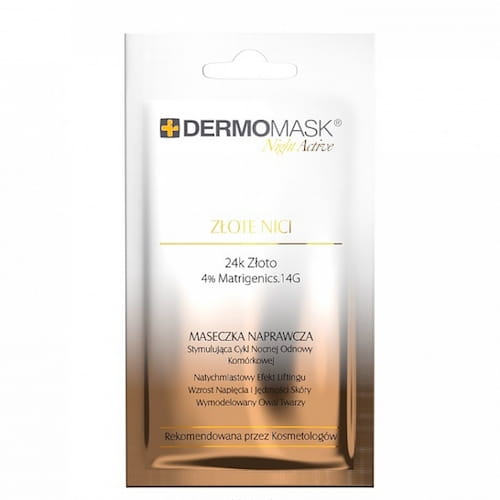L'Biotica Dermo Mask Aktywna na noc maska ​​naprawcza do twarzy Złota Nić 12ml
