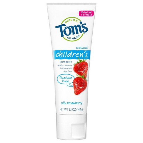 Tom's of Maine Natural Children's Fluoride Free Toothpaste Silly Strawberry 5.1oz