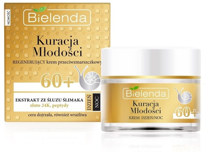 Bielenda Youth Therapy 60+ Regenerating Anti-Wrinkle Cream 24k Gold Peptides Day/Night 50ml